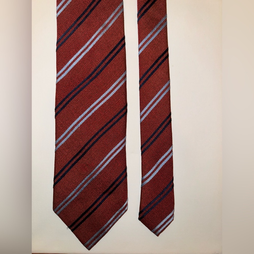 Ermenegildo Zegna Striped Red and Blue Tie
